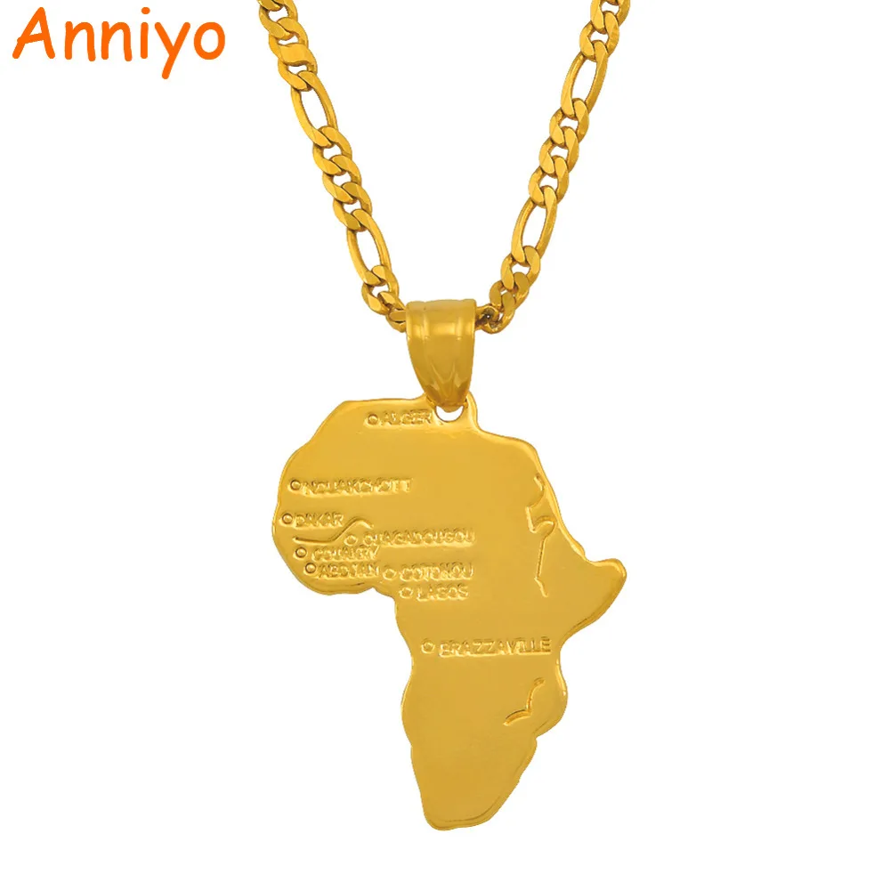 Anniyo 8 стиль/карта Африки кулон ожерелье цепочка Африканская Карта набор