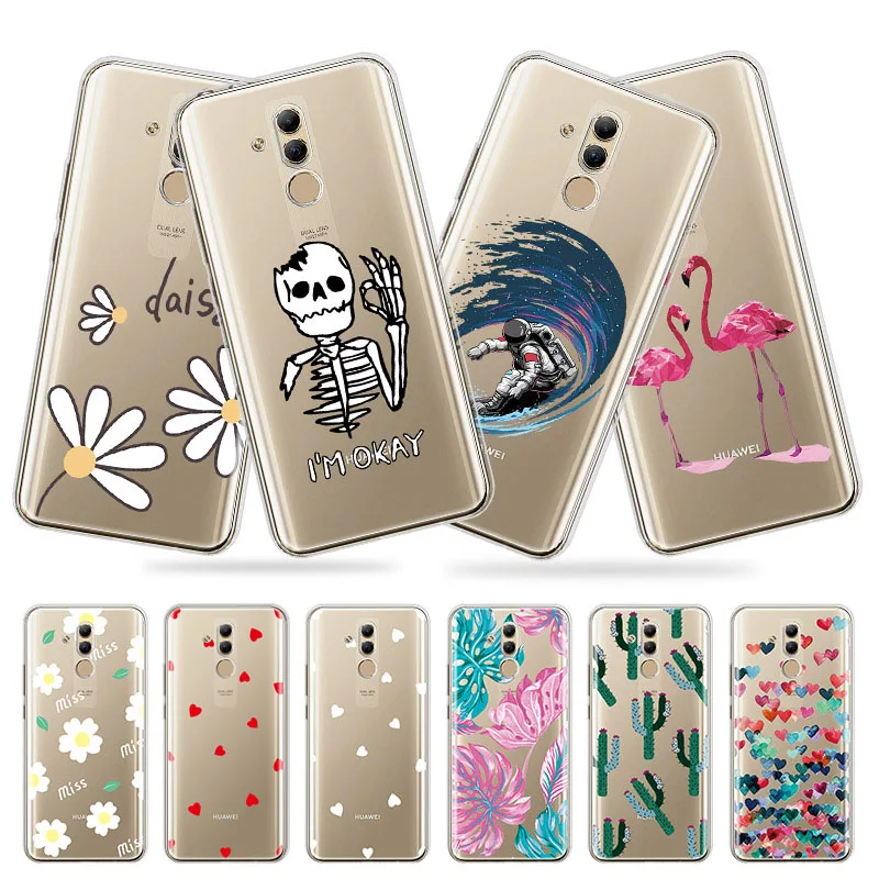 

Soft TPU Cute Phone Case For Huawei Honor 10 Lite 10i 20i 8X P30 P20 Mate 20 Lite Pro Clear Printed Cover Flamingo Pattern Coque