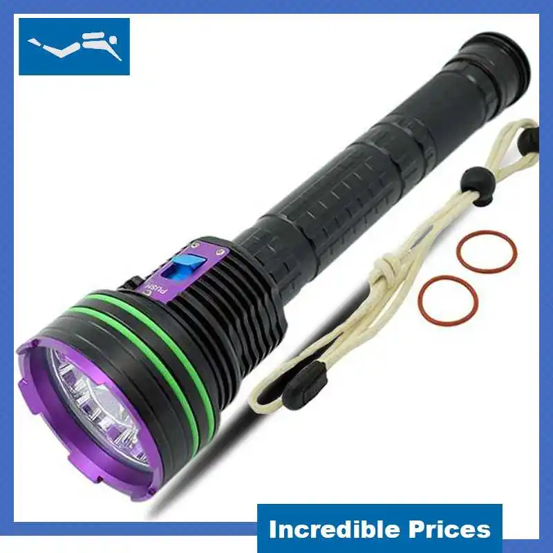 

LED Diving Flashlight 12x XM-L2 30000LM Scuba Flashlights Underwater Waterproof Lamp Highlight Torch By 3x 18650 / 26650 Battery