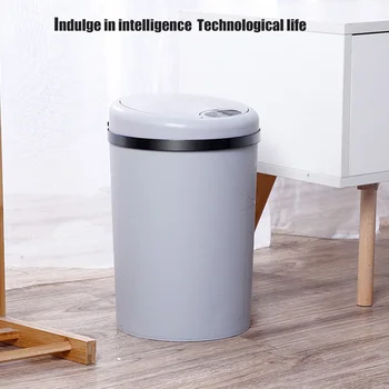 

Plastic Automatic Trash Can with Odor-Absorbing Filter Wide Opening Sensor Kitchen Trash Bin HG99