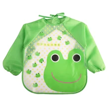 Нагрудников для малышей Детская одежда с длинными рукавами Водонепроницаемый кормления Bib Арт Фартук стильная футболка с изображением персонажей видеоигр "лягушка" с длинным рукавом для малышей, Self кормления животных нагрудники T2002