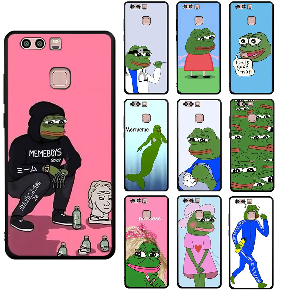 Internet Meme Smug Frog Pepe TPU Silicone Phone Case for Huawei P8 P9 P10 P20 2015 2016 2017 Mate 10 20 Lite Pro