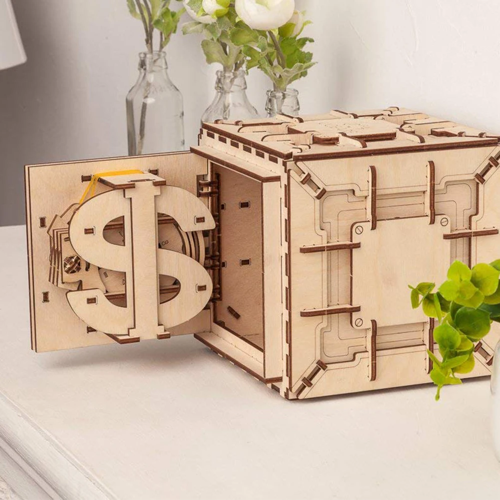 Творческий DIY 3D Сборка деревянная игрушка-головоломка инновационный замок Коробка С Сокровищами механическая передача романтический подарок на день Святого Валентина
