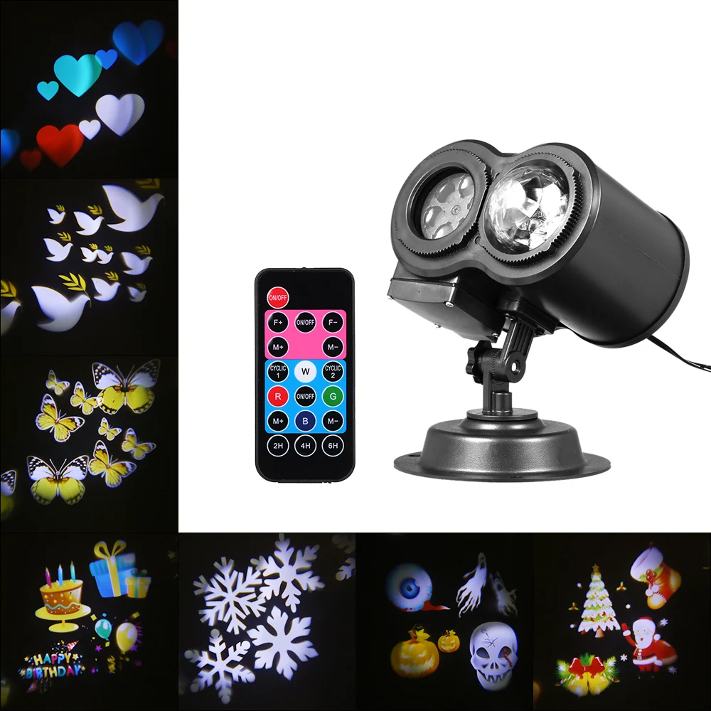 Waterproof 12pcs Colorful Gobo Slides Projector Lamps LED Stage Light