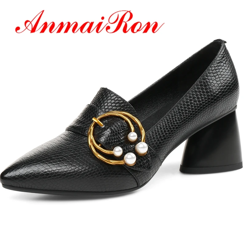 

ANMAIRON Women Pumps Spring Summer Mary Janes Square Toe Shoes Shoes Woman High Heel Big Size 34-43 LY117
