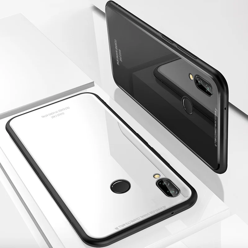 Чехол для Xiaomi Redmi 7 роскошное глянцевое закаленное стекло мягкий силиконовый