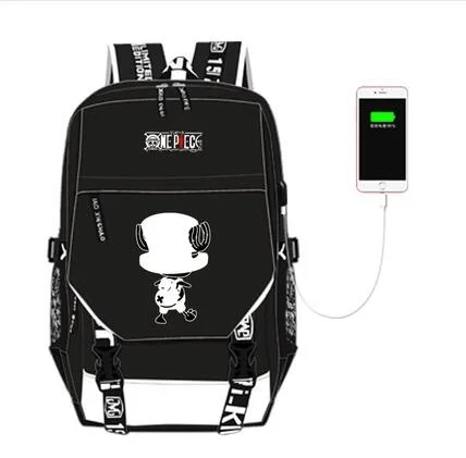 

new hot sale High Q Anime one piece backpack UNISEX student school bag preppy style usb charge backpack