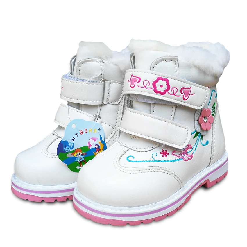 

2018 new Cute Kid Sneakers 1 pair Flower plus velvet Snow Boots Children girl shoes,Shoes, thermal sports Fashion