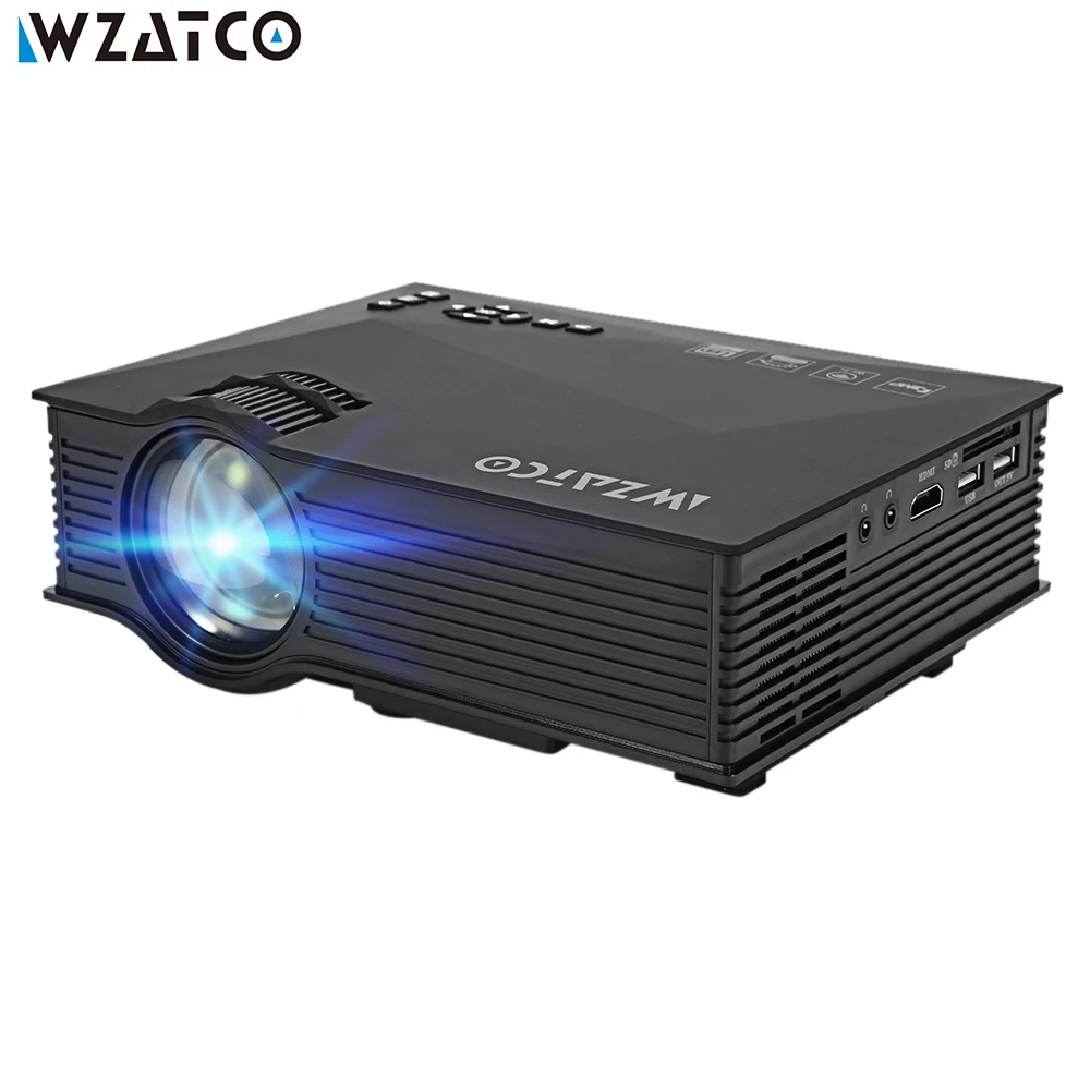 WZATCO UC46 Wireless to Windows IOS Android OS Phone Tablet PC Wifi-Display 1080P 3D Video LCD Digital HDMI LED HD Projector