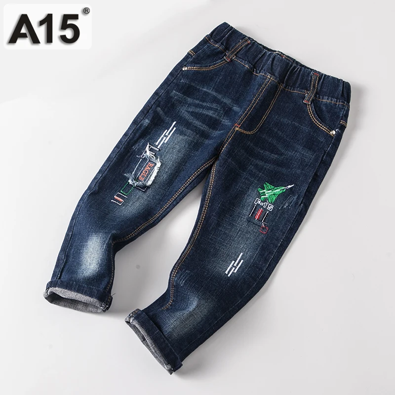 

A15 Baby Jeans Boy Pants Ripped Jeans for Kid Boys Children Clothes Autumn Spring 2017 Brand Kids Jeans for Girls 2 3 4 5 6 Year