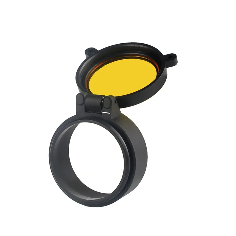 30-69MM Transparent Rifle Scope Lens Cover Flip Up Quick Spring Protection Cap Yellow Objective Lense Lid 37-73 (23)