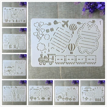 

8Pcs New A4 29cm Children Innocence Craft DIY Layering Stencils Painting Scrapbook Coloring Embossing Album Decorative Template