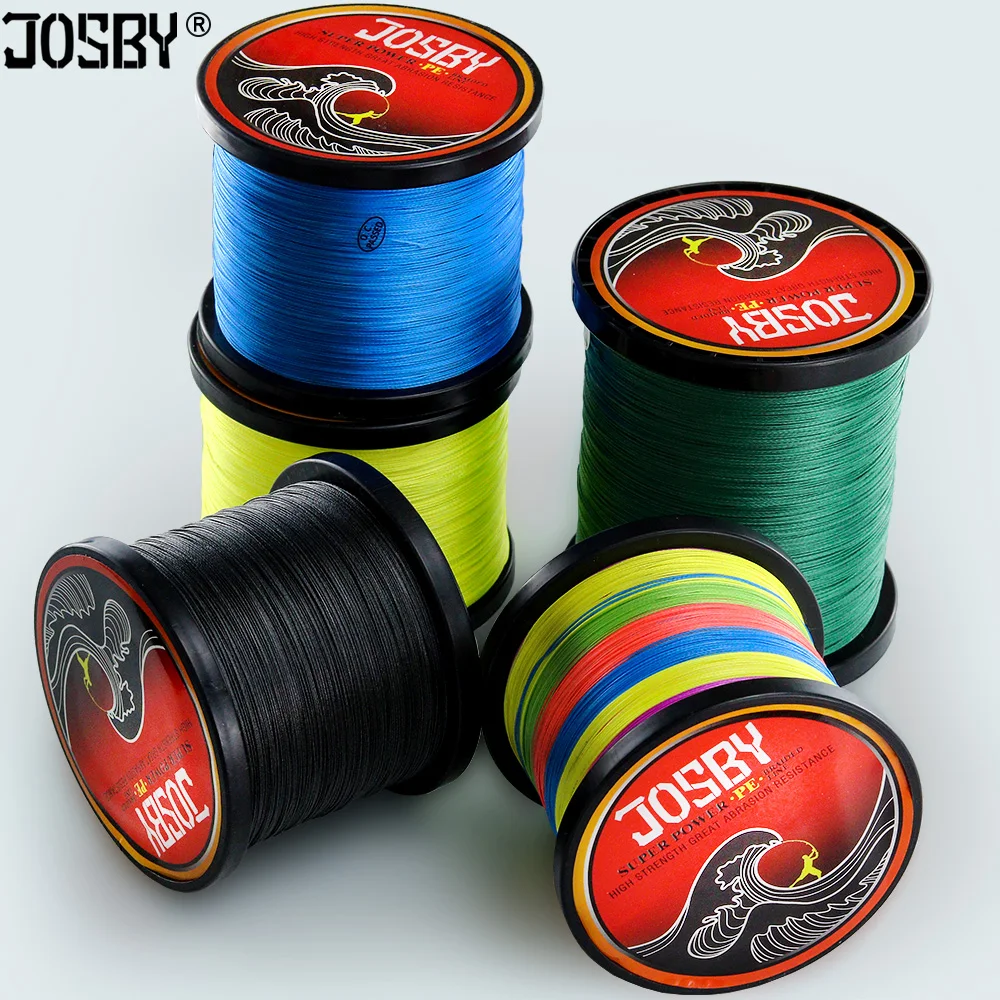 JOSBY 300 M 500 M 1000 M صنارة صيد بولي ايثيلين مجدول المتعددة الشعيرات 4 فروع 8 السواحل الصيد الحبل الكارب خيط صنارة الصيد s 10-80LB 4 كولو
