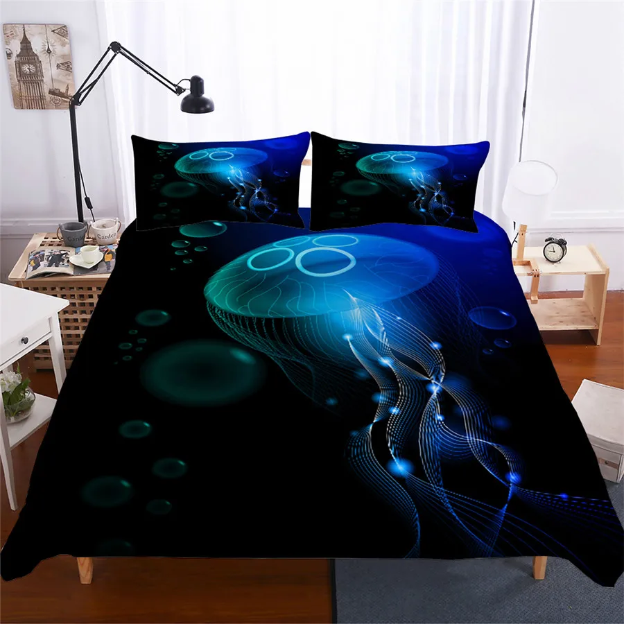 

Bedding Set 3D Printed Duvet Cover Bed Set Jellyfish Home Textiles for Adults Lifelike Bedclothes with Pillowcase #SM01