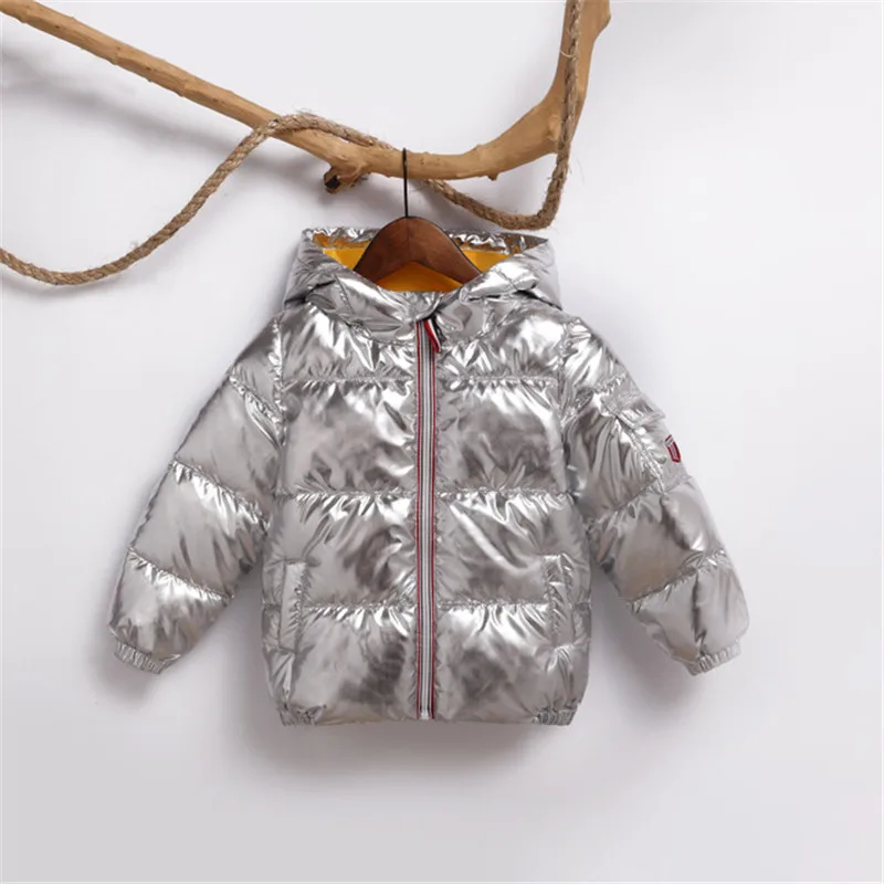 Children Winter Coats Jackets 2018 New Gold Silver Kids Jackets Thicken Boys Girls Coats Jackets Cotton Warm Boys Winter Coats