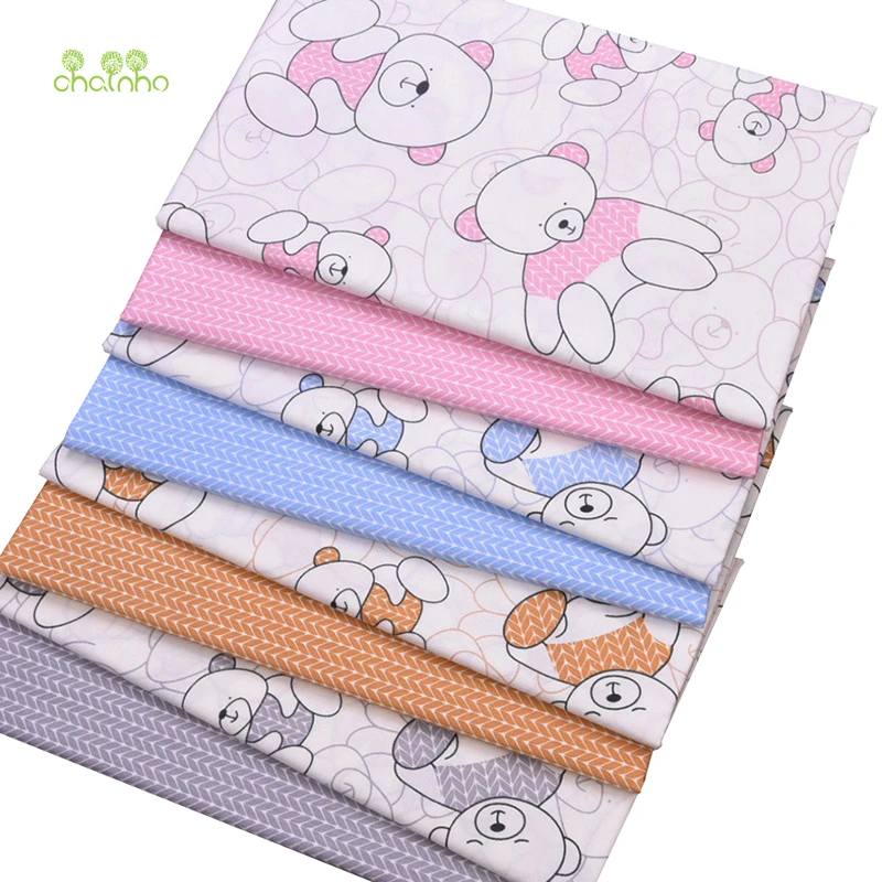 Chainho 2019 Новая серия Cute Bear печатная саржевая хлопчатобумажная ткань Лоскутная