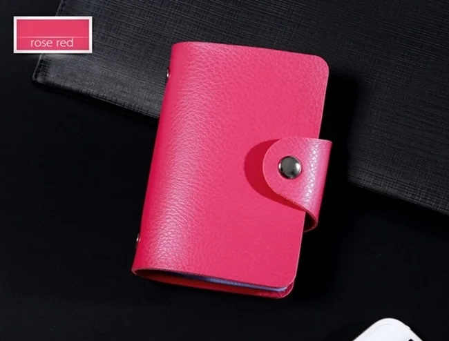 Style-C-pink Новинка, чехол для карт из искусственной кожи с функцией 24 бита, бизнес-держатель для карт для мужчин и женщин, сумка для кредитных карт, ID, паспорта, карт, кошелек H088 - Цвет: Style-C-pink