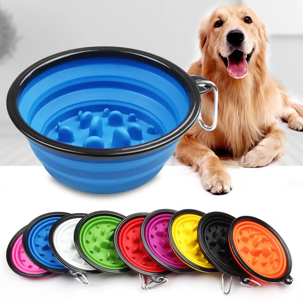 New Portable Foldable Buckle Pet Supply Slow Feeding Bowl for Dog Puppy Feeder in Dog Feeding