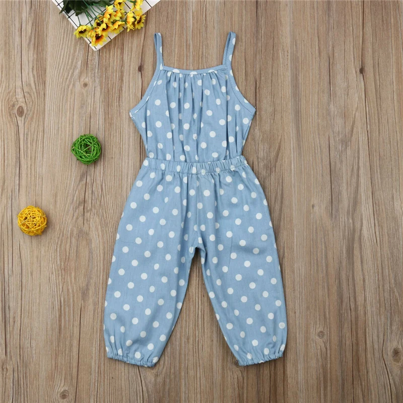 Details about   Toddler Baby Kids Girls Polka Dot Suspenders Romper Jumpsuits Outfits Clothes 