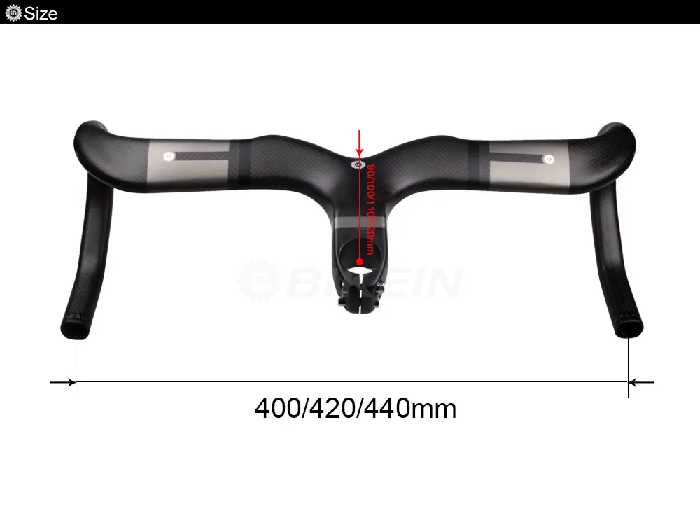 Bikein сверхлегкий 3 К углерода встроенный дорожный велосипед Руль управления для мотоциклов стебель с спидометр кронштейн Велоспорт
