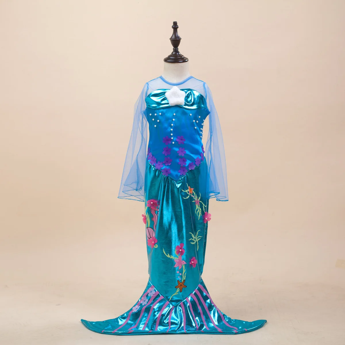 Платье принцессы Ариэль с хвостом русалки; карнавальный костюм на Хэллоуин для детей; нарядное платье для маленьких девочек; детская юбка