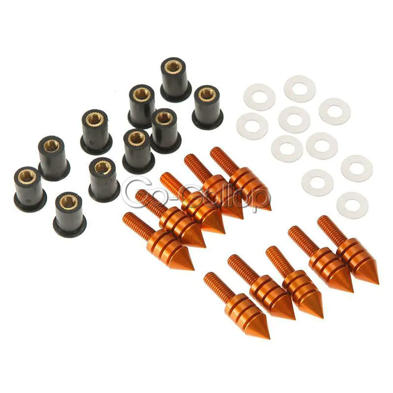 Motorcycle Windscreen Spike M5 Bolts Well Nuts For Suzuki GSXR 600 750 1000 Hayabusa/Honda CBR 600 954 1000 RR/YZF R1 R6 ZX6R