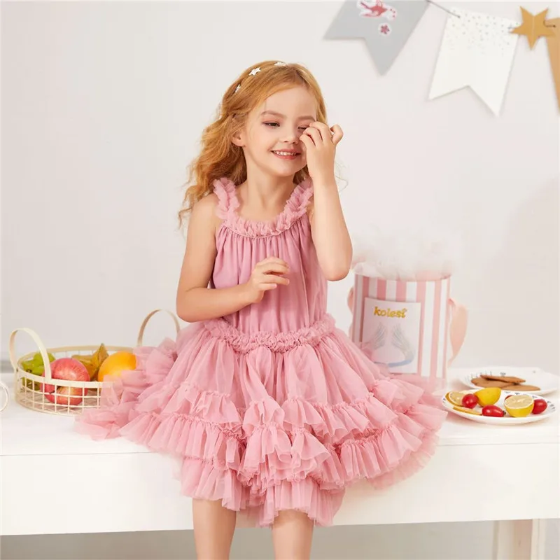 Нарядное праздничное платье принцессы для девочек платье-пачка с рюшами и