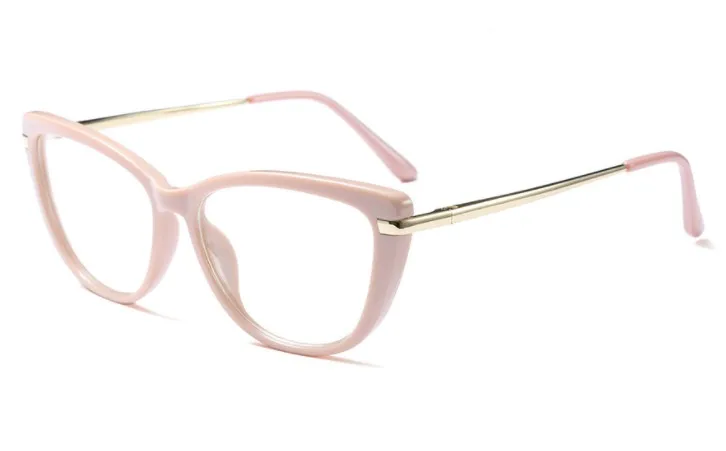 Сексуальные очки кошачий глаз оправа женские красные розовые оптические очки CCSPACE 45366 модные Рецептурные очки компьютерные очки - Цвет оправы: C1 pink clear