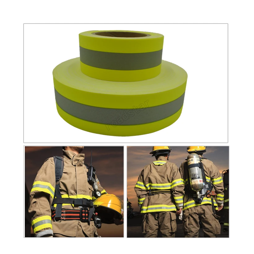 

5cm width Reflective Flame Retardatn Tape with Yellow Silver and 100% Cotton Backing for Glove Free shipping