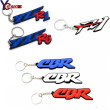 Chaveiro de borracha para yamaha yzf r6 r1, chaveiro de borracha para motocicleta kawasaki suzuki gsxr honda cbr bmw ducati chaveiro com corrente