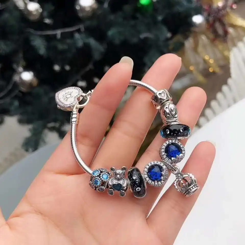 

DIY Jewelry Female Charm Fashion Silver 925 Original Bracelet, Suitable for Female Crystal Jewelry Bracelet Jewelry Gift