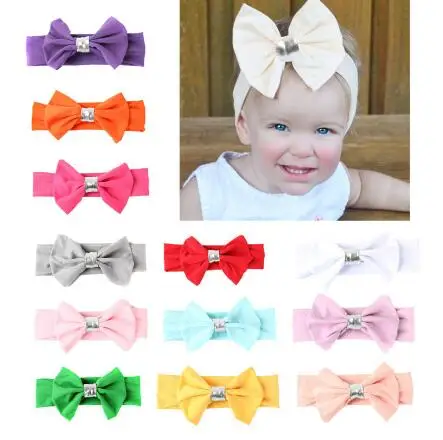 

12pcs 2016 Newest Bebe Girl Silver Tie Bowknot Headband Head Wrap bows Hair Band Turban Headwear Hair Accessories