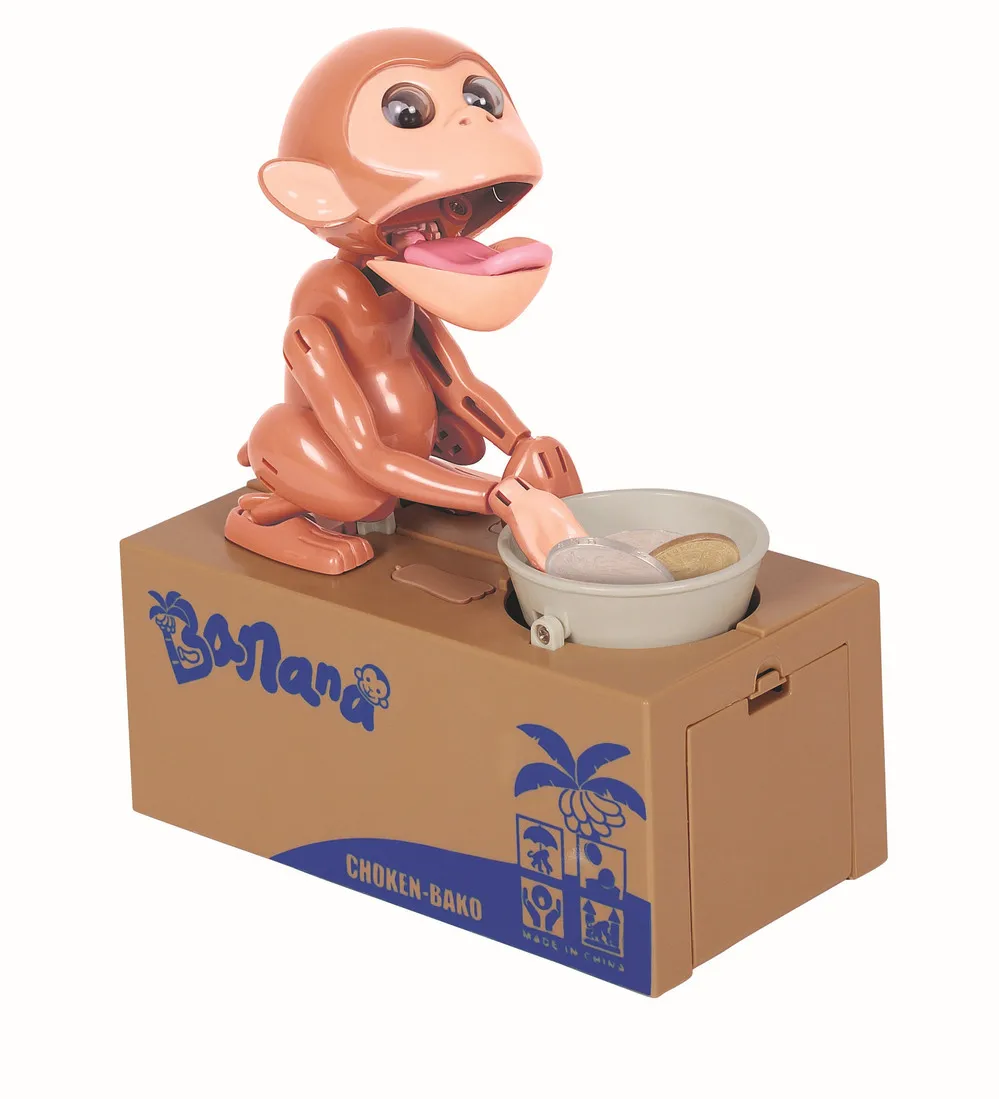 

Creative storage drawer eat money greedy monkey simian Funny piggy bank / piggy bank saving box ENGLISH