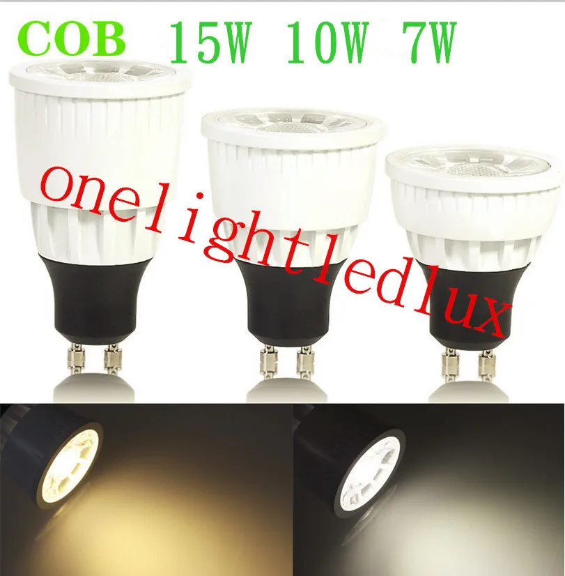 

10PCS 7w/10w/15w High power led Spotlight COB GU10 dimmable Spotlight warm/cool white replace the 57w/68w/80w Halogen lamp