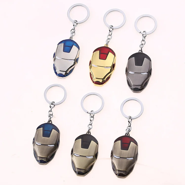 

Marvel Avengers Endgame Iron Man Mask Keychain Mjollnir Metal Thor's Hammer Keyring Action Figure Toys