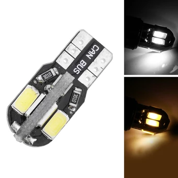 

2PCS led Car Interior Bulb Error Free T10 White 5730 8SMD LED 12V Car Side Wedge Light White Lamp Auto Bulb Car Styling