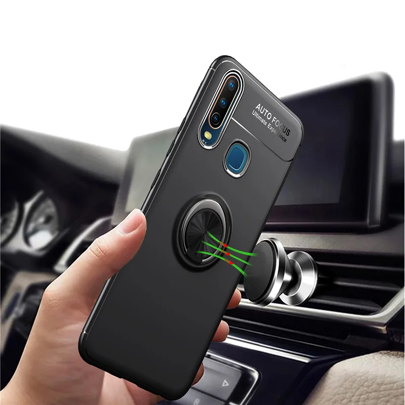 

Metal Ring Case For VIVO Y17 Y3 2019 V15 Pro S1 Pro Magnetic Soft Silicone Back Cover For VIVO Z5X IQOO X27 Pro X23 Phone Case