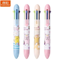

TrueColor 4pcs/lot 0.5mm Seven Color Single Branch Ballpoint Pens School and Office Stationery for Students and Kids Writing