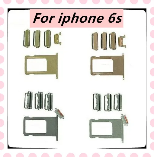 Volume Vibrate Key Switch Power Lock Side Button Set Housing+ Sim Card Tray Holder Replacement For iPhone 6 Plus 6S Plus