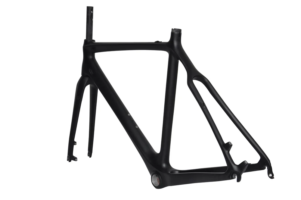 Best Winice Cyclocross Carbon Fiber Frameset Fork Disc brake Internal Routing BB30 BSA CX Black Matt 2
