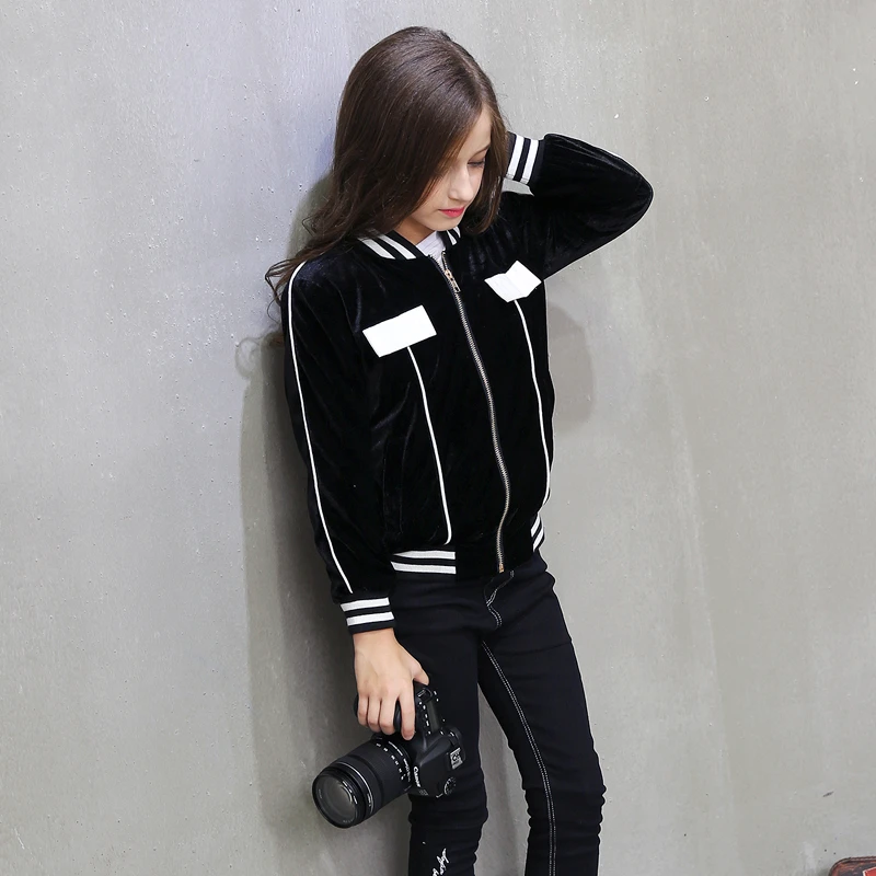 2016 Sport Style Schwarz Kinder Jacken Fur Madchen Oberbekleidung Kleidung Fur Madchen Alter 13 Koreanische Kinder Kleidung 12 Jahre Store Kd 9 Jacket Texture Jacket Sheepskinjacket Buyer Aliexpress