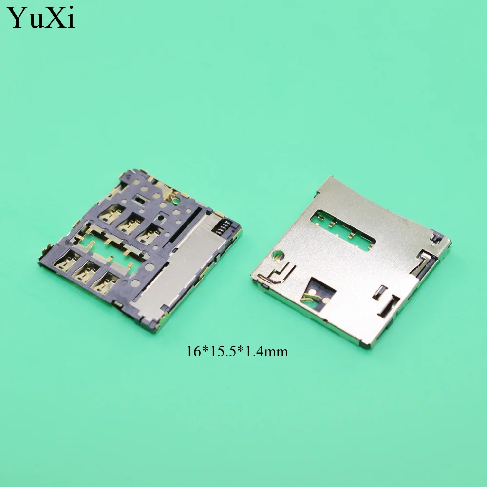 

YuXi Sim Card Reader Connector Socket Slot Tray for Huawei Honor 6 H60 H60-01 L02 L03 L12 L12 L11 High Quality 16*15.5*1.4mm