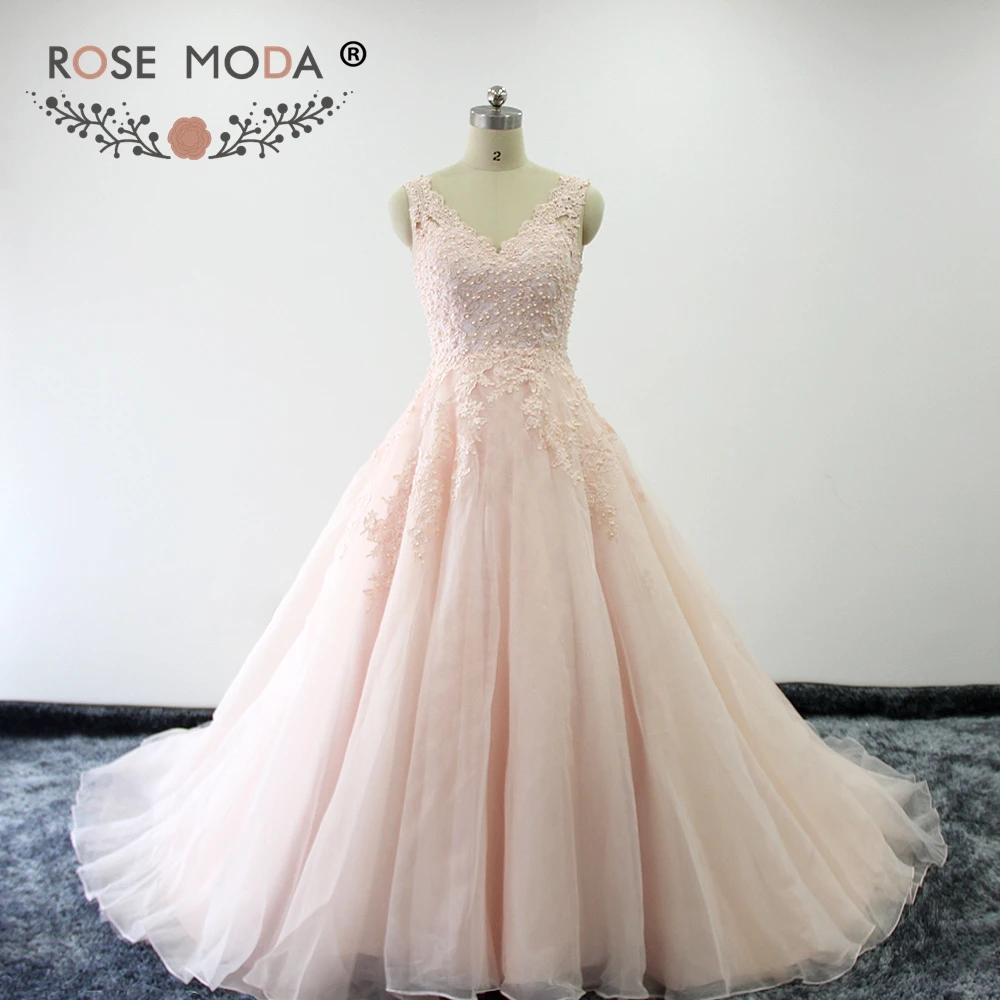 blush pink ball gowns