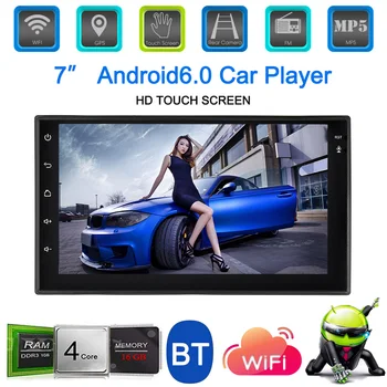 

Universal 7'' HD Touch Screen 2Din Android Car Radio Player GPS Navigator Car autoradio MP5 Player with BT WIFI AM/FM Free Map
