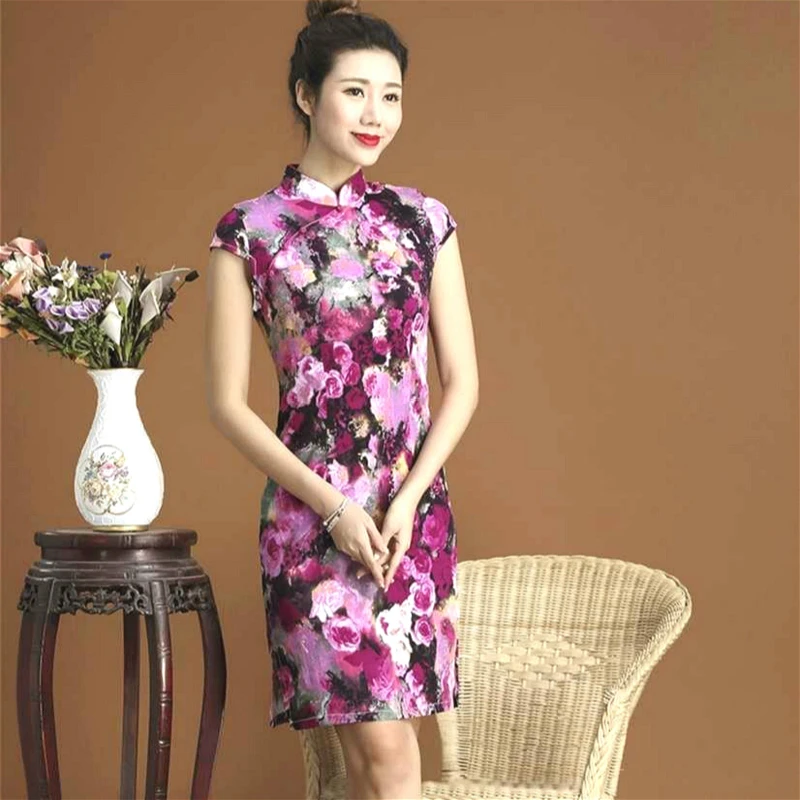 Sheng Coco Novelty Purple Cheongsam Qipao Dresses New Pattern Woman ...