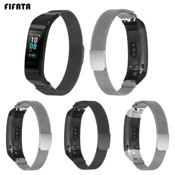 

FIFATA Metal Stainless Milanese Wrist Band For Huawei Band 3 Smart Bracelet For Huawei Band 3 Pro Replace Watch Band Accessories