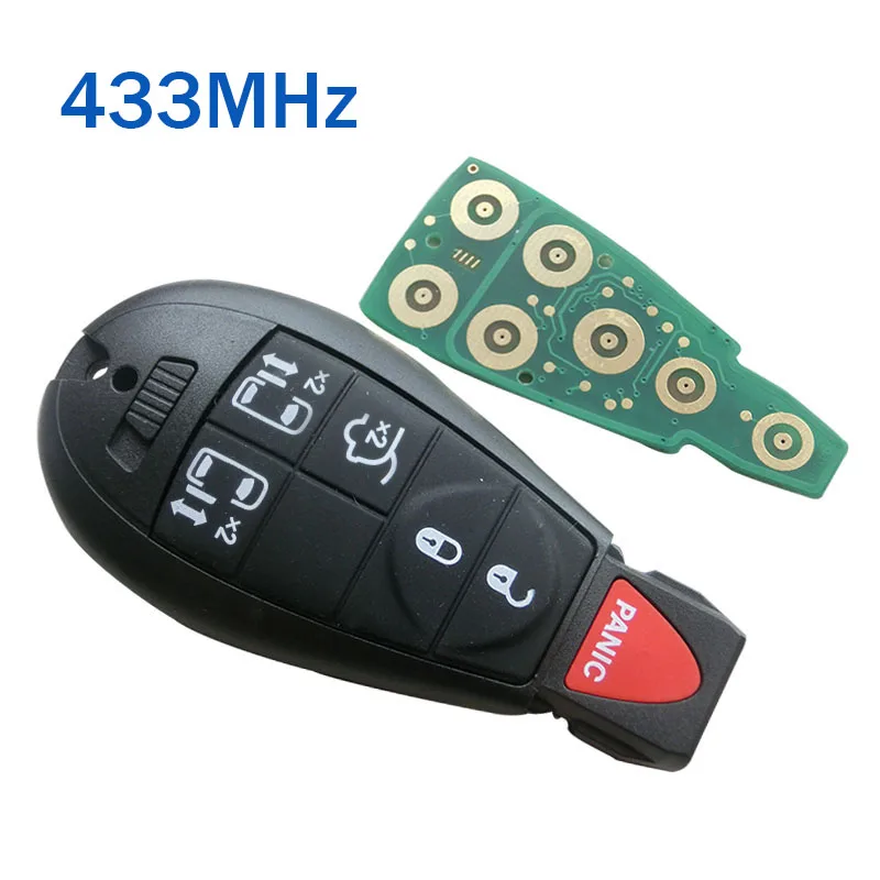 5+1Panic 6 Buttons 46 Electronic Chip with Uncut Blade for Jeep Fobik Smart Remote Car key 315/433Mhz Chrysler/Dodge | Автомобили и