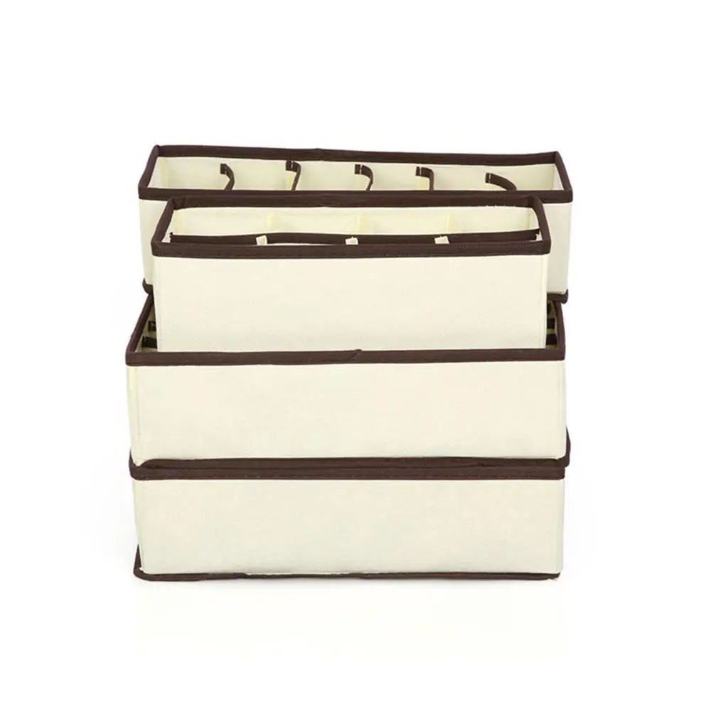 2019 New Style Foldable Storage Box For Shoes Wardrobe Closet Organizer Sock Bra Underwear Cotton Storage Bags