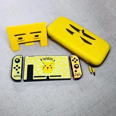 Жесткий Чехол для пульта Nintendo Switch NS Console Let's Go Pikachus чехол для хранения Pokemons Joy Con контроллер Thumsticks ручки - Цвет: A005 Full set