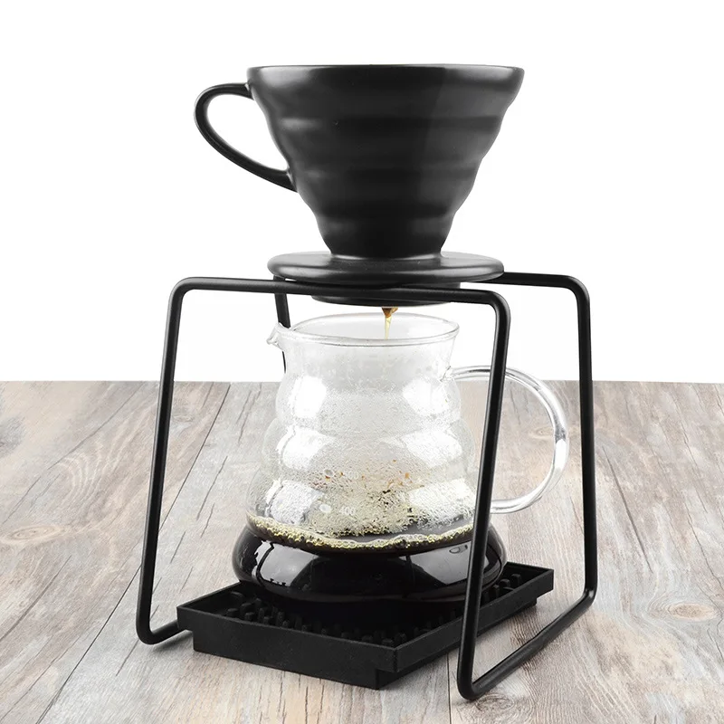 

Stainless Steel V60 Coffee Filter Cup Holder Reusable Pour Over Coffee Filter Stand Rack with Non-slip Mat